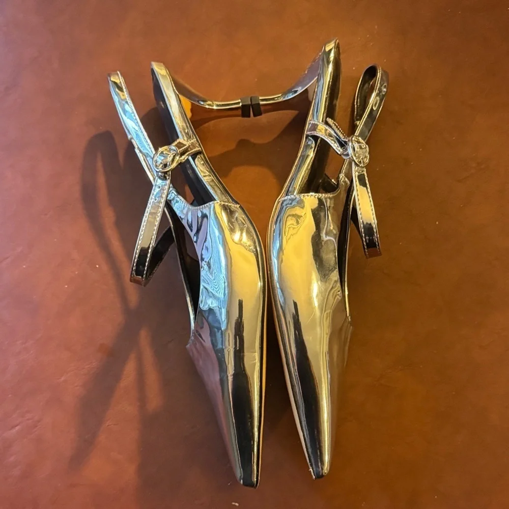 Silver Women's Slingback Heels